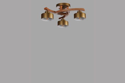 WESTON ÜÇLÜ NATUREL METAL BAŞLIKLI PLOFONYER AVİZE
