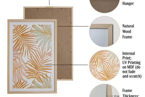 HOMEPACK, DOĞAL AHŞAP ÜÇLÜ TABLO SETİ, ÇERÇEVELİ, 30X40, HPN029