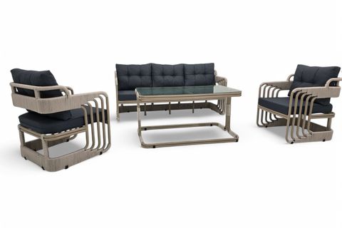 OKYANUS İP ÖRGÜ ÜÇLÜ OTURMA GRUBU, CAPPUCİNO