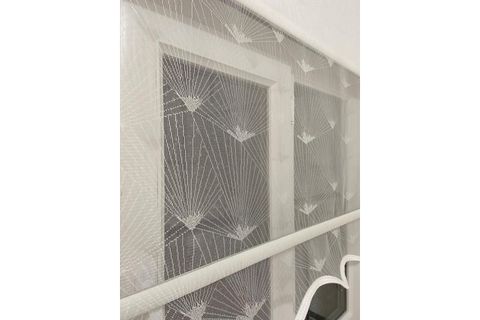 ÇİFT MEKANİZMALI TÜL VE STOR PERDE, KIRIK BEYAZ, DSG-002, 100X200