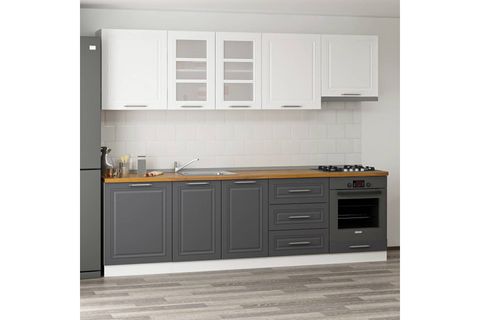 MİNAR 270 CM MEBRAN C MUTFAK DOLABI BEYAZ ANTRASİT 270-MCBA1