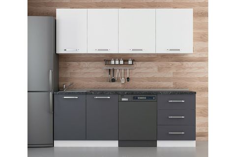 MİNAR 220 CM MUTFAK DOLABI BEYAZ ANTRASİT 220 A12