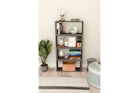 CREA MODÜLER KÖŞE KİTAPLIK, 8 RAFLI, ANTRASİT