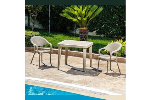 TİLİA KAİRA 4 KİŞİLİK CAMLI MASA SANDALYE TAKIMI BAHÇE BALKON SETİ