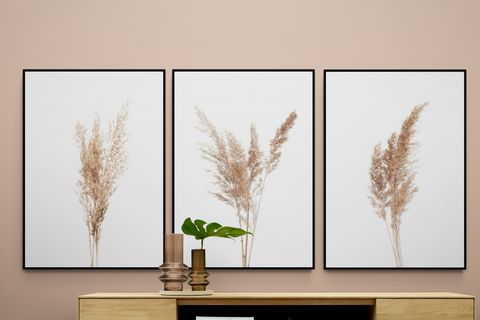 PAMPAS TABLO SETİ, SİYAH ÇERÇEVE TABLO SETİ 33X48