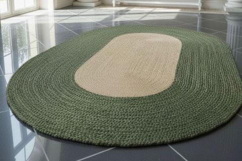 NOMA OVAL HALI, NATURAL YEŞİL, 90X150 CM