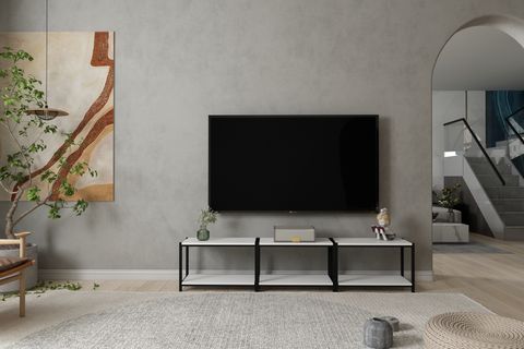 NETTRENDS METAL TV ÜNİTESİ 1001, BEYAZ, 208 CM