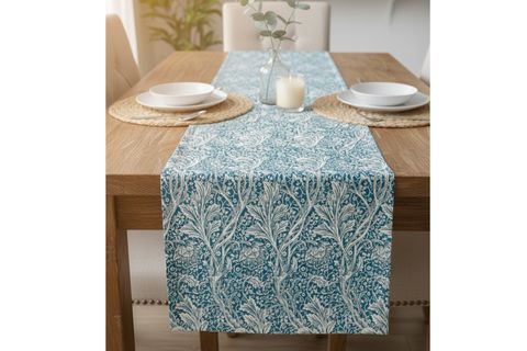 MAVİ BAHAR PAMUKLU MASA RUNNER, 0054 50X150
