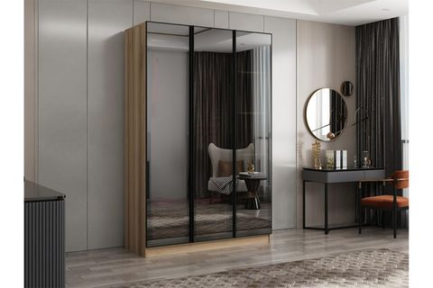 NİSA 3 KAPAKLI 2 ÇEKMECE DOLAP DORE REFLEKTE CAM