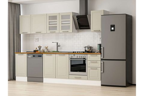 ALVİNKA 285X210 CM KLASİK MEBRAN MUTFAK DOLABI, M E80S45S40 3 MEBRAN KUMTAŞI SUNTALAM