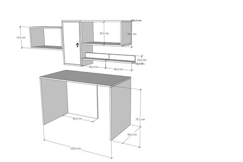 EVA ÇALIŞMA MASASI, ÇOK BÖLMELİ