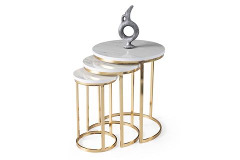 NİL ZİGON SEHPA, GOLD MARMO