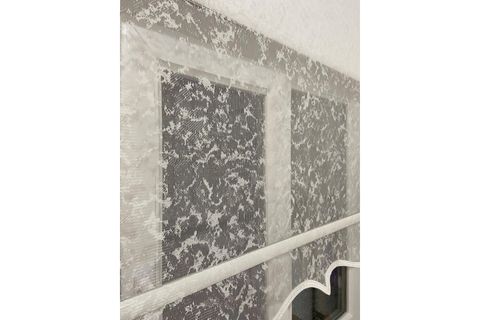 ÇİFT MEKANİZMALI TÜL VE STOR PERDE, BULUT DESENLİ, KIRIK BEYAZ, 150X260