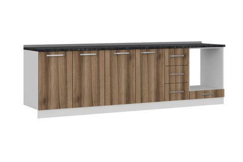 MİNAR 280 CM MUTFAK DOLABI BEYAZ DORE 280-D9-ALT MODÜL