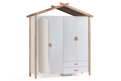 MY HOUSE YILDIZ KUMAŞLI YAY ÇATILI AHŞAP MONTESSORİ KARYOLA, 90X200, 1