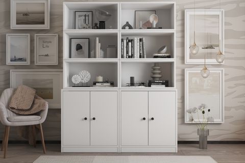 LEKSA 4 KAPAKLI RAFLI KİTAPLIK 130 CM BEYAZ KTP-1291-Ç