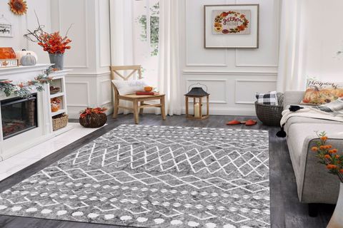 JUNGLE HALI BOHO İSKANDİNAV MODEL GRİ RENK DEKORATİF HALI 80X150