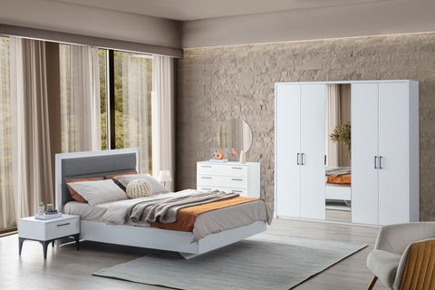 LİFE GARDIROP, BEYAZ, 5 KAPAKLI