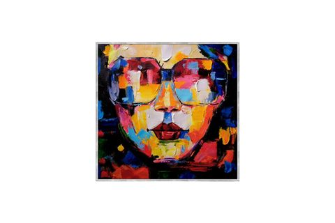 TABLOLİFE FEMME YAĞLI BOYA DOKULU TABLO, 100X100, GÜMÜŞ ÇERÇEVE