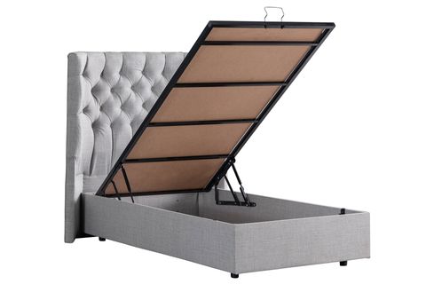 MATİLDA  BAZA BAŞLIK VE COMFORT YATAK SETİ, AÇIK GRİ, 100X200