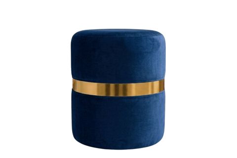 ALORA GOLD ŞERİTLİ SİLİNDİR PUF, MAVİ