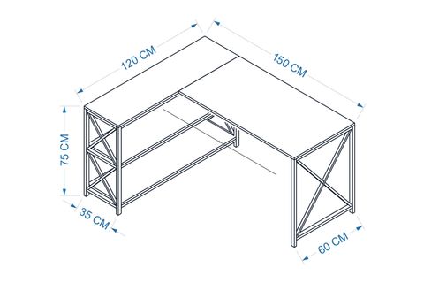 FLEXY L ÇALIŞMA MASASI, KAHVERENGİ