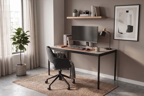 OFİSİMİ SELECT LİSA ÇALIŞMA MASASI, OFİS MASASI, BEJ, 120 CM