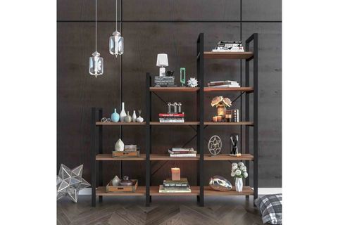 ALİSA MERDİVEN METAL KİTAPLIK, CEVİZ