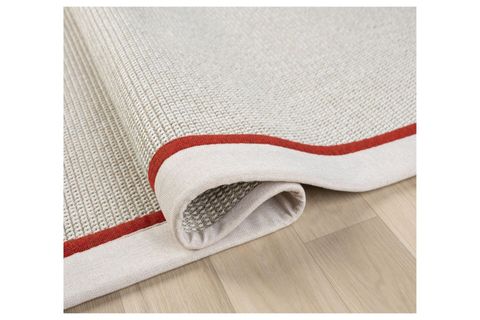 ÇİFT BORDÜRLÜ HASIR DOKULU SİSAL SALON MAKİNE HALISI, KREM, 80X200, 664, BORDO KREM