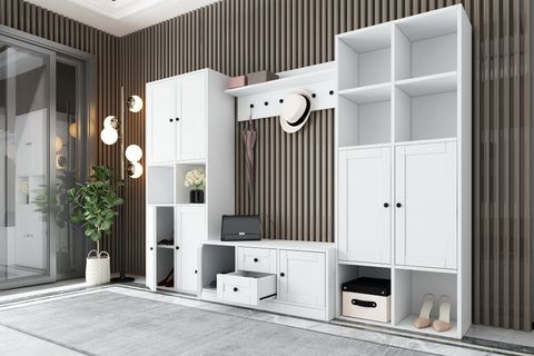 LEONARDO PORTMANTO VESTİYER 264, DOLAPLI, BEYAZ, 230 CM VST1007