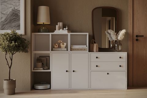 LENO KAPAKLI VE ÇEKMECELİ ÇOK FONKSİYONLU DRESUAR KBR-DRS-1004