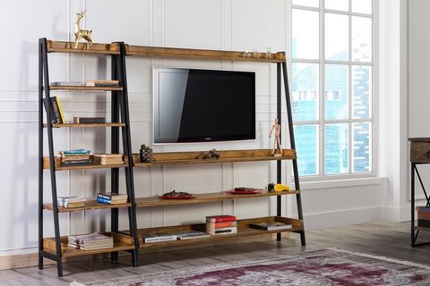 BURGONYA LADİN AHŞAP TV ÜNİTESİ SETİ