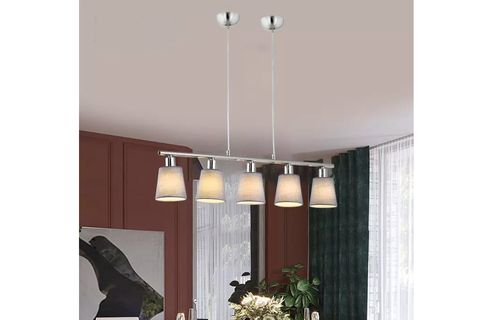 MADAME SİLVER BEŞLİ AVİZE,KROM KASALI AVİZE, GRİ BAŞLIKLI
