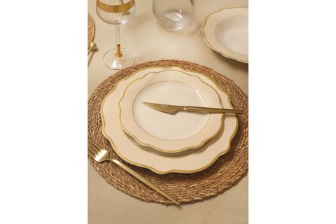 THE MİA JASWELY SERVİS TABAĞI 6 PARÇA KREM 27 CM