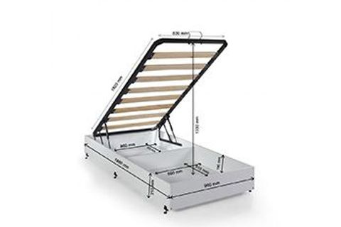 FERA TEK KİŞİLİK BAZA,  ARABALI YATAK İLE UYUMLU, 90X190