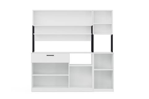 LAVO ÇEKMECELİ ÇOK AMAÇLI KAHVE KÖŞESİ DOLABI, BEYAZ, 8 KAPAKLI