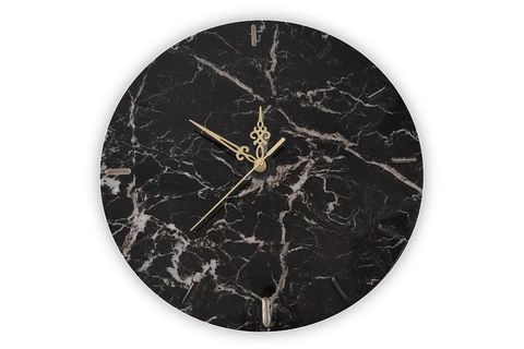 ELAZIĞ SİYAH DOĞAL MERMER DUVAR SAATİ