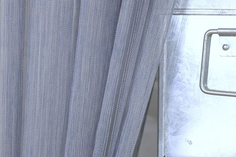 MASSARELLİ ÇİZGİLİ TÜL MAVİ PİLESİZ 100X260
