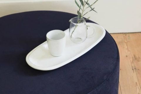 VİNDA YUVARLAK MODERN PUF, LACİVERT