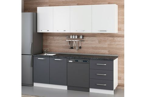 MİNAR 220 CM MUTFAK DOLABI BEYAZ ANTRASİT 220 A12