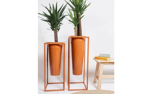 THE MİA PRİZMA VAZO, SAKSI TERRACOTA 70X30X30 CM