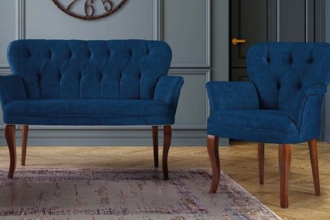 HOMERAY KOLLU MODEL 2+1+1 ÇAY SETİ KOLTUK TAKIMI LACİVERT