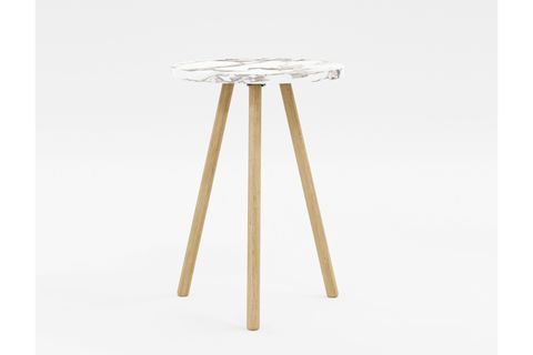 YURİ YUVARLAK YAN SEHPA, BEJ