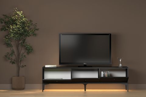 PARİS LED IŞIKLI TV SEHPASI, WOOD SİYAH, 160 CM