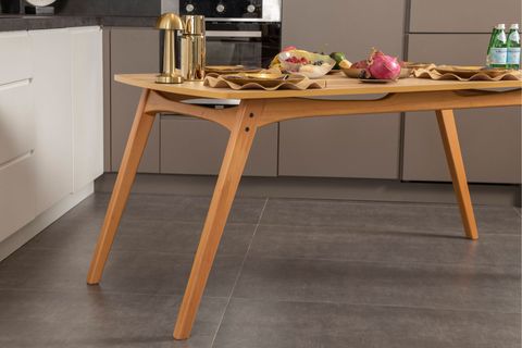 TOUCH BENCHLİ İSKANDİNAV MASA TAKIMI, MEŞE KREM, 4 SANDALYE 1 BENCH, 160X80