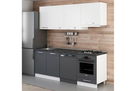 MİNAR 220 CM MUTFAK DOLABI BEYAZ ANTRASİT 220 A14