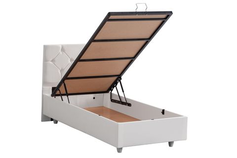 GLAMİS BAZA BAŞLIK VE YATAK SETİ, BEYAZ 140X190