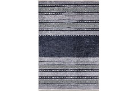 HALIMAX DARA 183 KAYMAZ DOKUMA TABANLI  ÇİZGİLİ MODERN HALI, MAVİ, 160X230