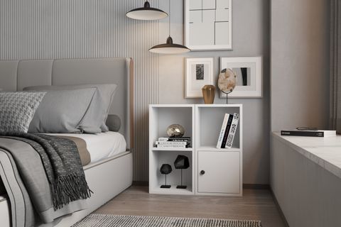 YUSUF KOMODİN, 1 KAPAKLI VE AÇIK RAFLI, KMD_1009_Ç