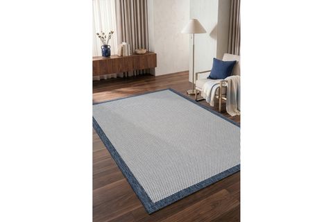 FRESCO EKRU LACİVERT YIKANABİLİR HALI 23745A, 80X200